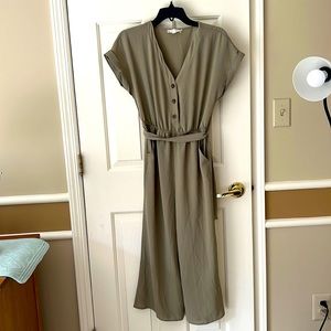 Pink Rose, jump suit, small, olive green